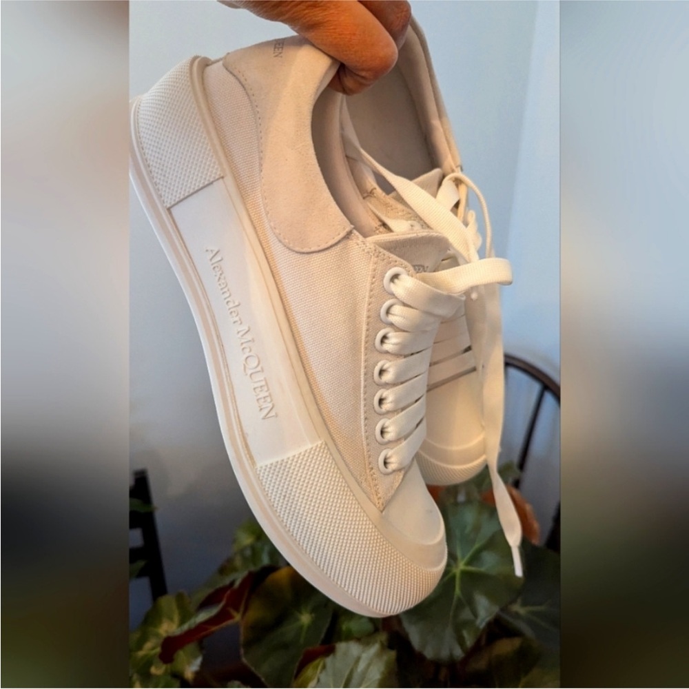 Alexander McQueen Off-White Canvas Sneakers